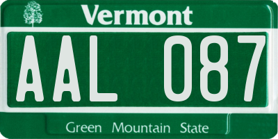 VT license plate AAL087