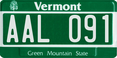 VT license plate AAL091