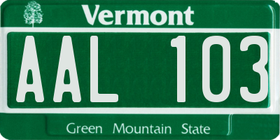 VT license plate AAL103