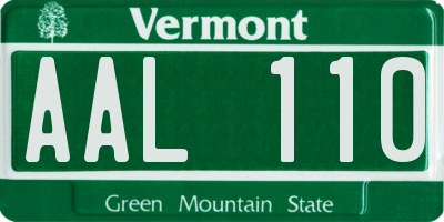 VT license plate AAL110