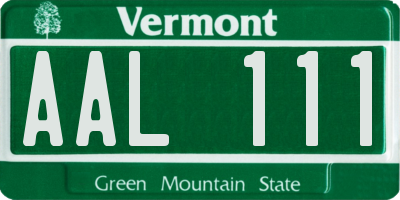 VT license plate AAL111