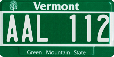 VT license plate AAL112