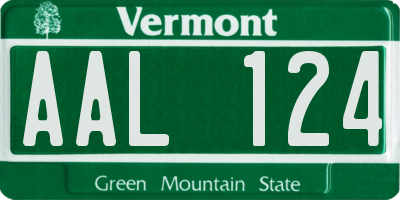 VT license plate AAL124