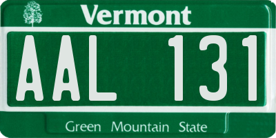 VT license plate AAL131