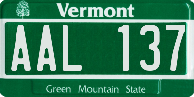 VT license plate AAL137