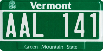 VT license plate AAL141