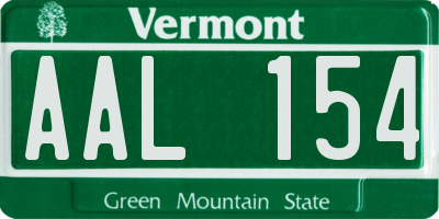 VT license plate AAL154