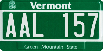 VT license plate AAL157