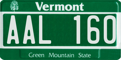 VT license plate AAL160