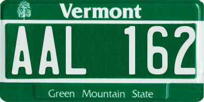 VT license plate AAL162