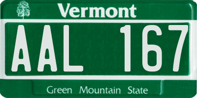 VT license plate AAL167