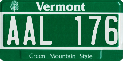 VT license plate AAL176