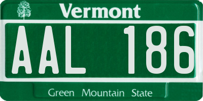 VT license plate AAL186