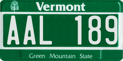 VT license plate AAL189