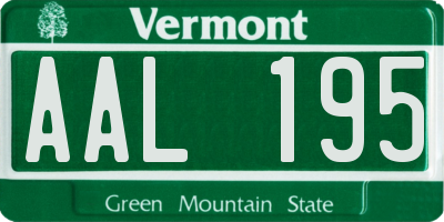 VT license plate AAL195