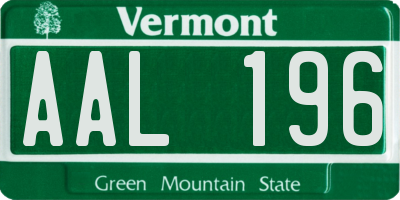 VT license plate AAL196