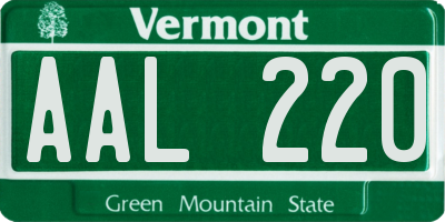 VT license plate AAL220