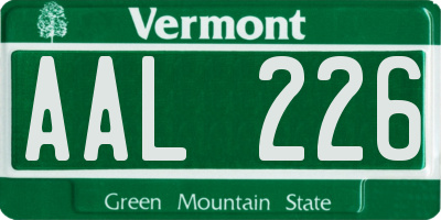 VT license plate AAL226