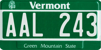 VT license plate AAL243