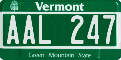 VT license plate AAL247