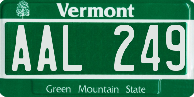 VT license plate AAL249