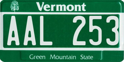 VT license plate AAL253