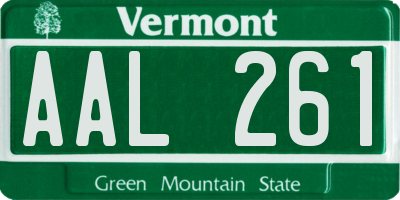 VT license plate AAL261