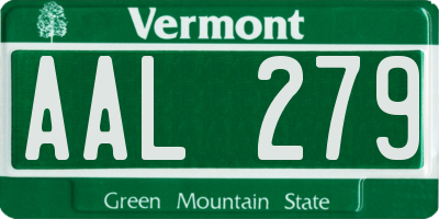 VT license plate AAL279