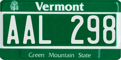 VT license plate AAL298