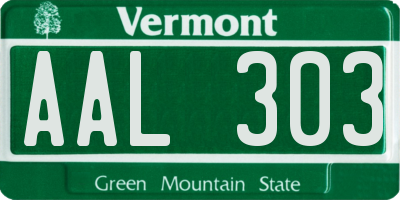 VT license plate AAL303