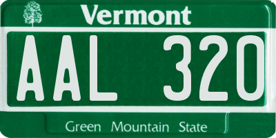 VT license plate AAL320