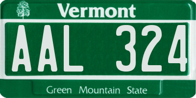 VT license plate AAL324