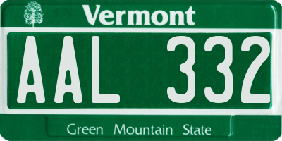 VT license plate AAL332