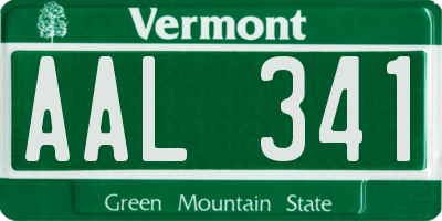 VT license plate AAL341