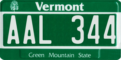 VT license plate AAL344