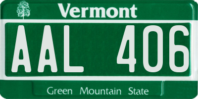 VT license plate AAL406