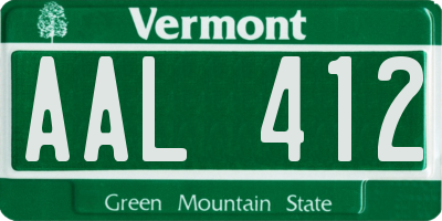 VT license plate AAL412