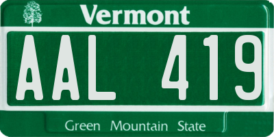 VT license plate AAL419