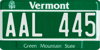 VT license plate AAL445