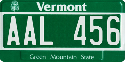 VT license plate AAL456