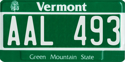 VT license plate AAL493