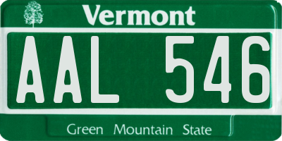 VT license plate AAL546