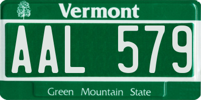 VT license plate AAL579