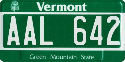 VT license plate AAL642