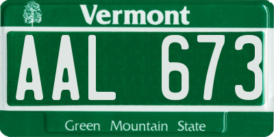 VT license plate AAL673