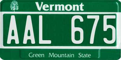 VT license plate AAL675