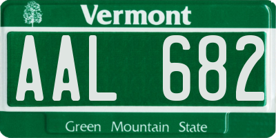 VT license plate AAL682