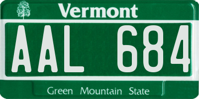 VT license plate AAL684
