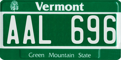 VT license plate AAL696