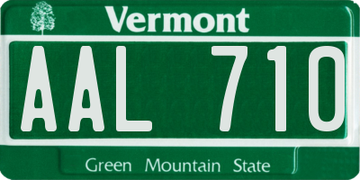 VT license plate AAL710